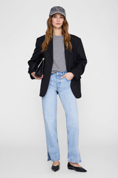 ANINE BING Jeremy Baseball Cap - Oyster Grey - on model front view