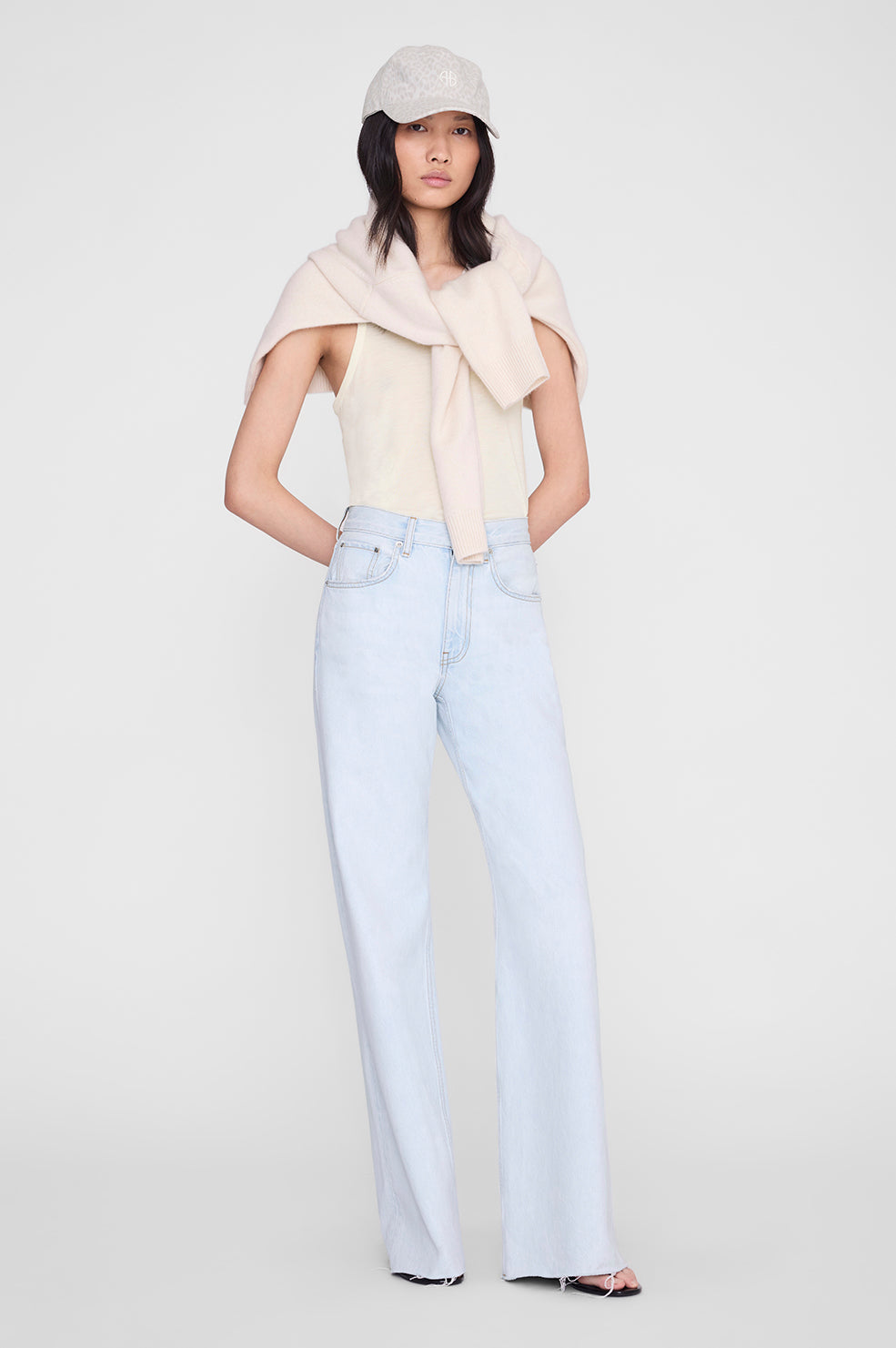 Jeremy Baseball Cap Ab - Washed White Leopard