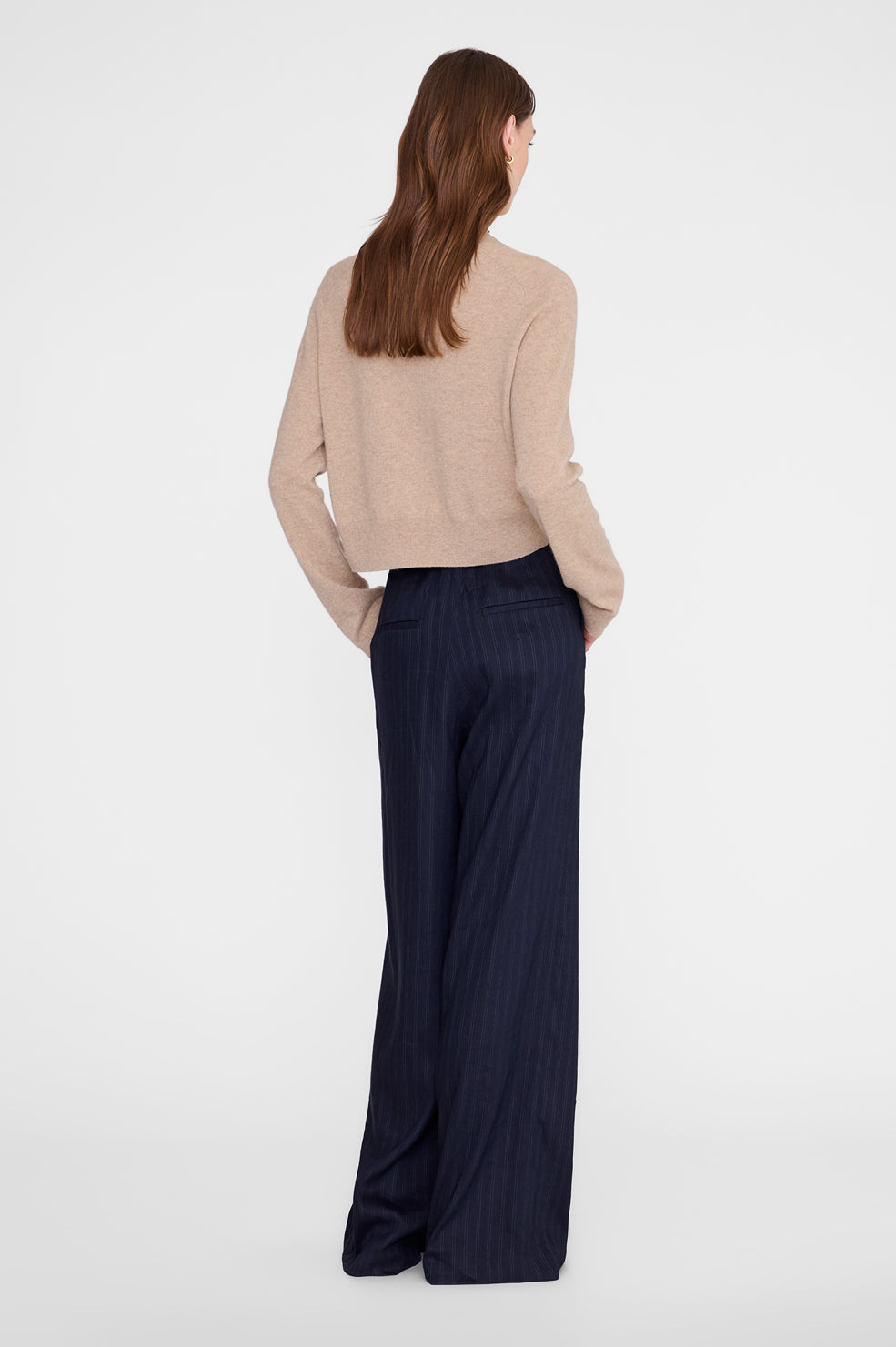 ANINE BING Joye Cardigan - Stone Melange - on model back