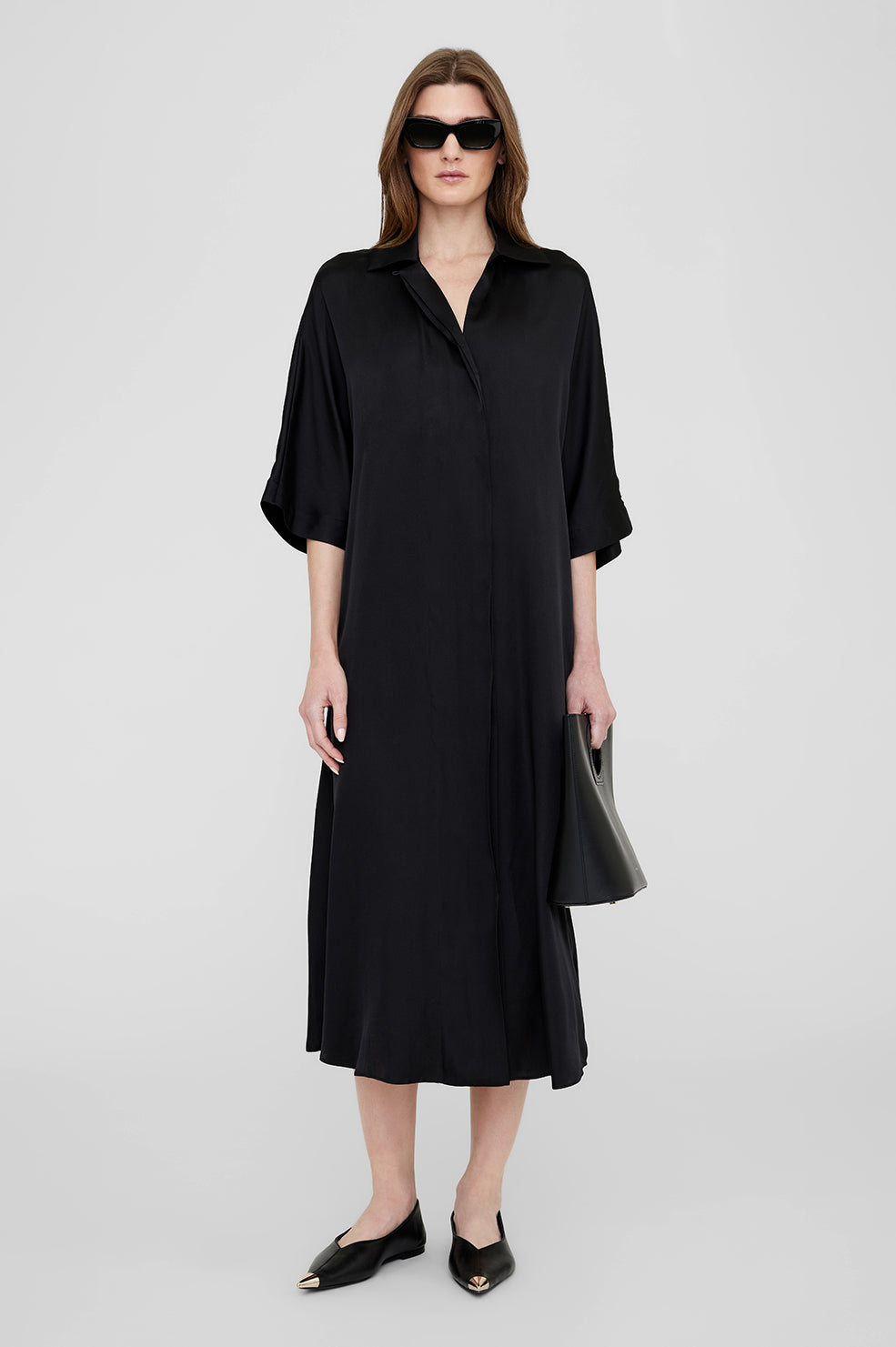 ANINE BING Julia Dress - Black - On Model Front