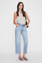 ANINE BING Juliann Tank - Black Stripe - on model front