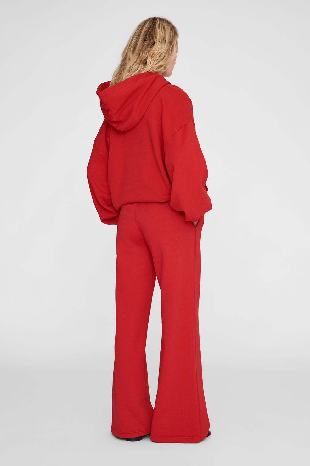 ANINE BING Kacey Sweatpant - Tango Red - on model front - on model back