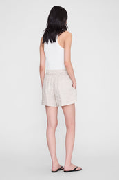 ANINE BING Kam Short - Washed White Leopard - on model back
