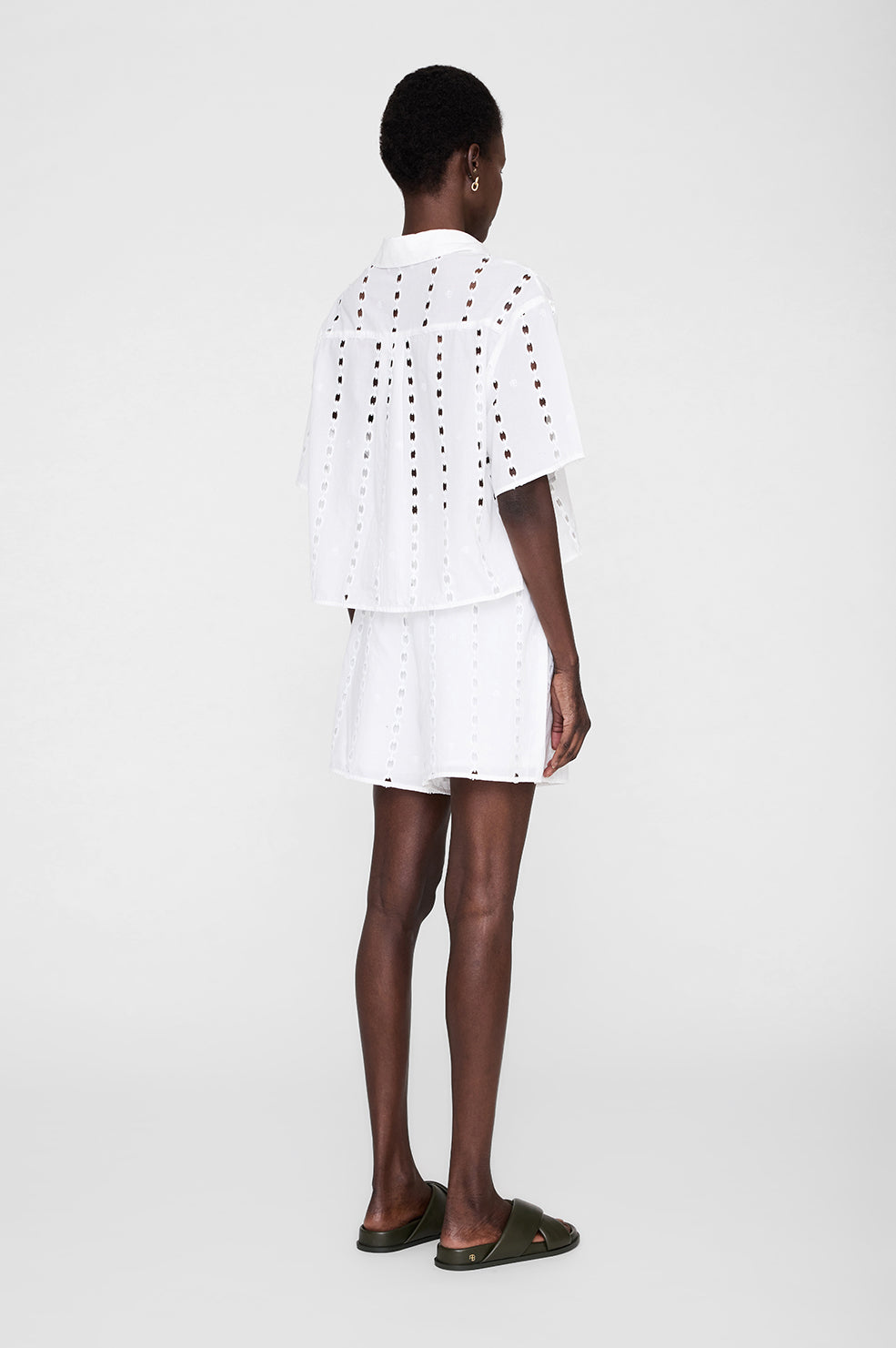 ANINE BING Kam Short - White - on model back view