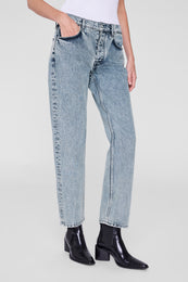 ANINE BING Kate Jean 29" - Snow Blue - on model front detail second image