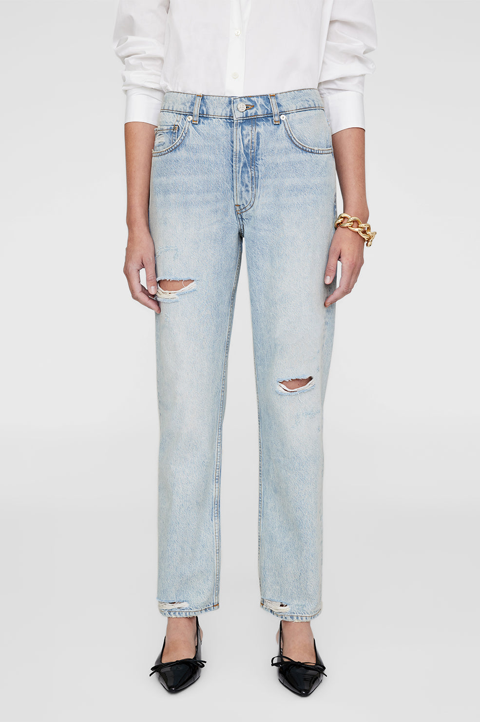ANINE BING Kate Jean - Destructed Bleached Blue thumbnail