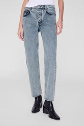 ANINE BING Kate Jean 29" - Snow Blue - on model front detail