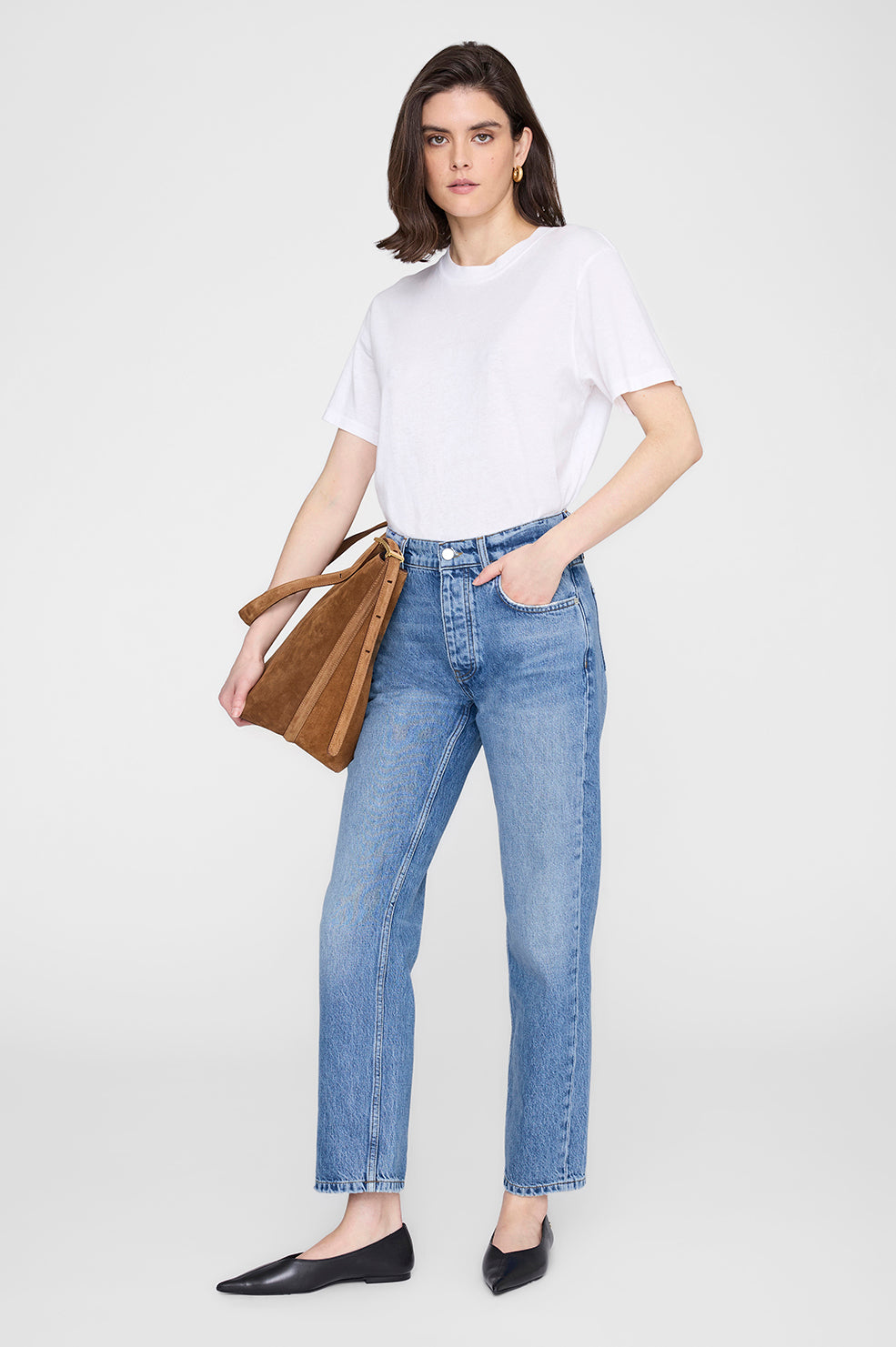 ANINE BING Kate Jean - Tidal Blue - on model front