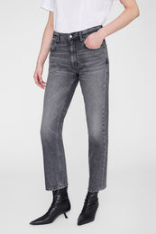 ANINE BING Kate Jean - Washed Grey - on model front detail