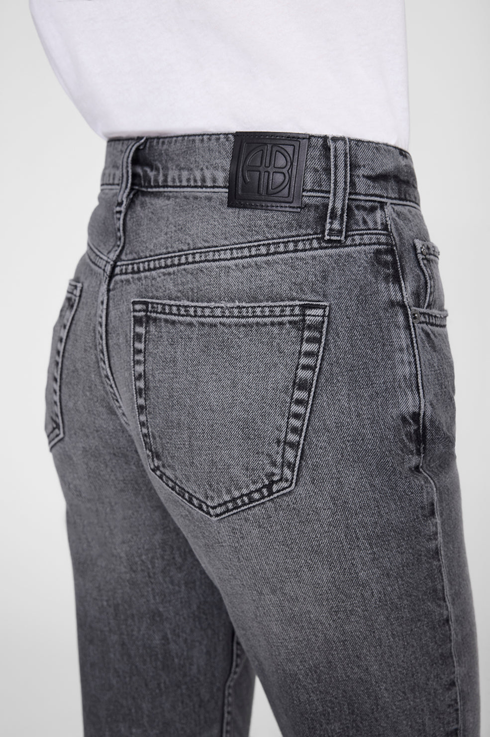 ANINE BING Kate Jean - Washed Grey - on model back detail second image