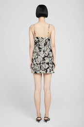 ANINE BING Keiran Dress - Black Floral Print - On Model Back