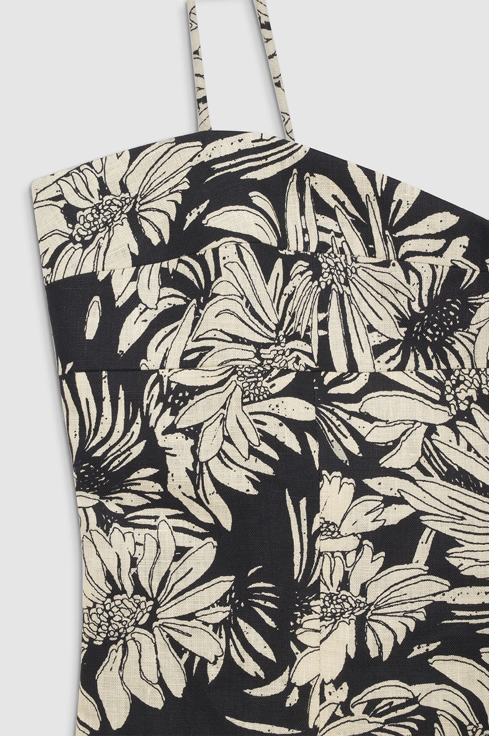 ANINE BING Keiran Top - Black Floral Print - Detail View