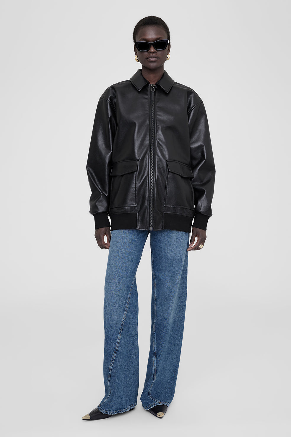 ANINE BING Kelanie Jacket - Black - On Model Front Second Image