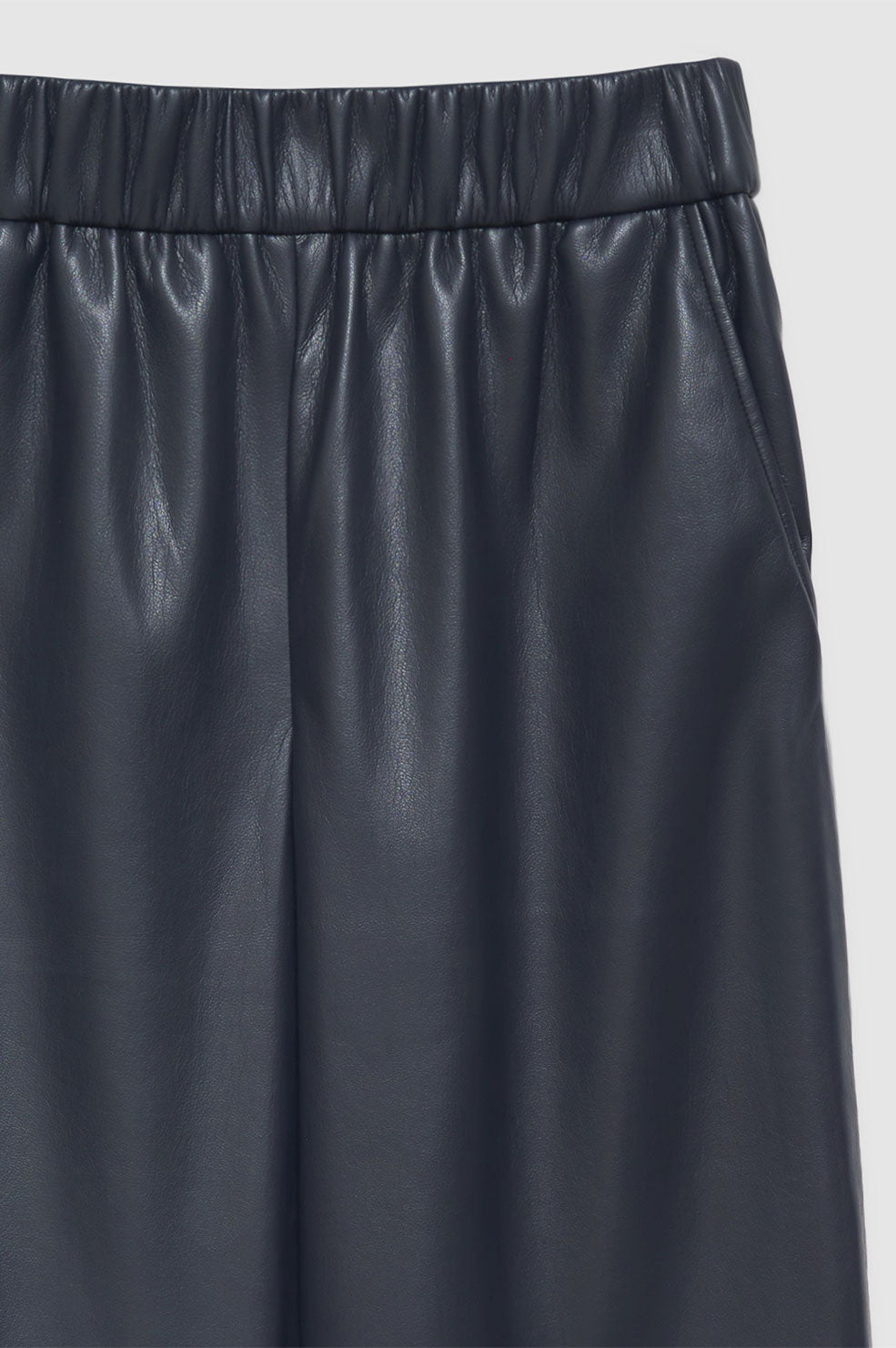 ANINE BING Koa Pant - Navy Vegan Leather - Detail View