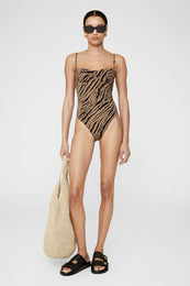 ANINE BING Kyler One Piece - Tiger Shell Print - On Model Front