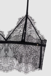 ANINE BING Lace Bralette - Black - Detail View