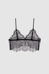 ANINE BING Lace Bralette - Black - Front View