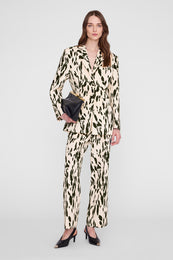 ANINE BING Laika Blazer - Golden Beige Leopard - on model front