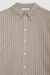ANINE BING Lake Dress - Taupe And White Stripe - Detail View