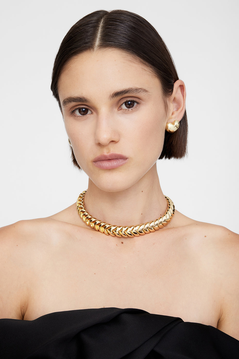 ANINE BING Layered Heart Chain Necklace Gold ANINE BING Layered Heart Chain Necklace Gold