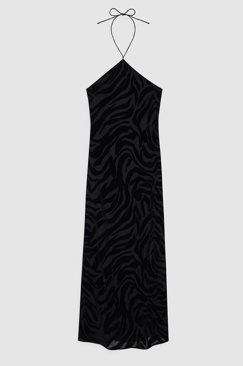 ANINE BING Leanne Dress - Black Zebra Burnout - Front View