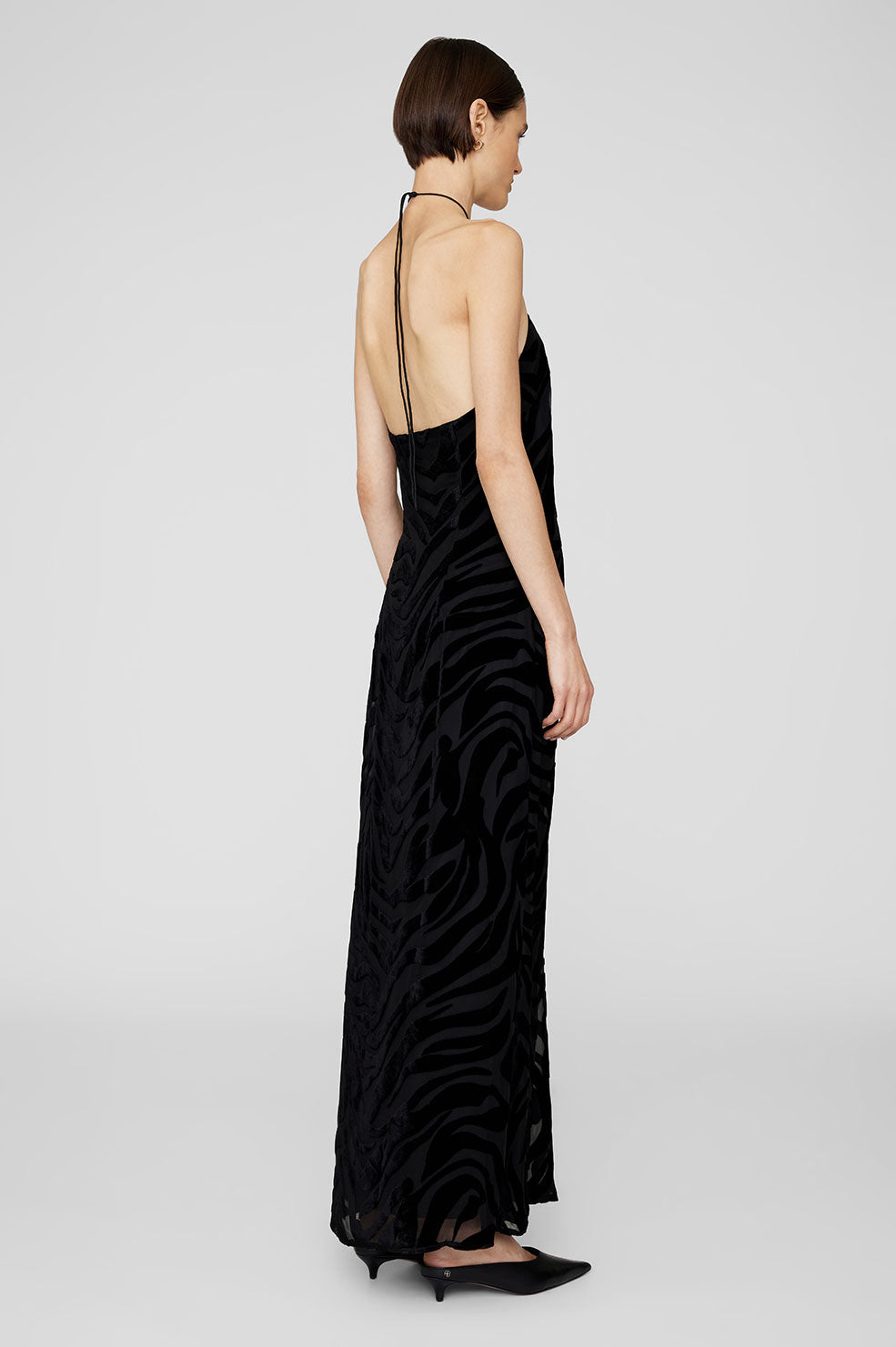 ANINE BING Leanne Dress - Black Zebra Burnout - On Model Back