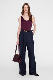 ANINE BING Lea Top - Fig- on model front