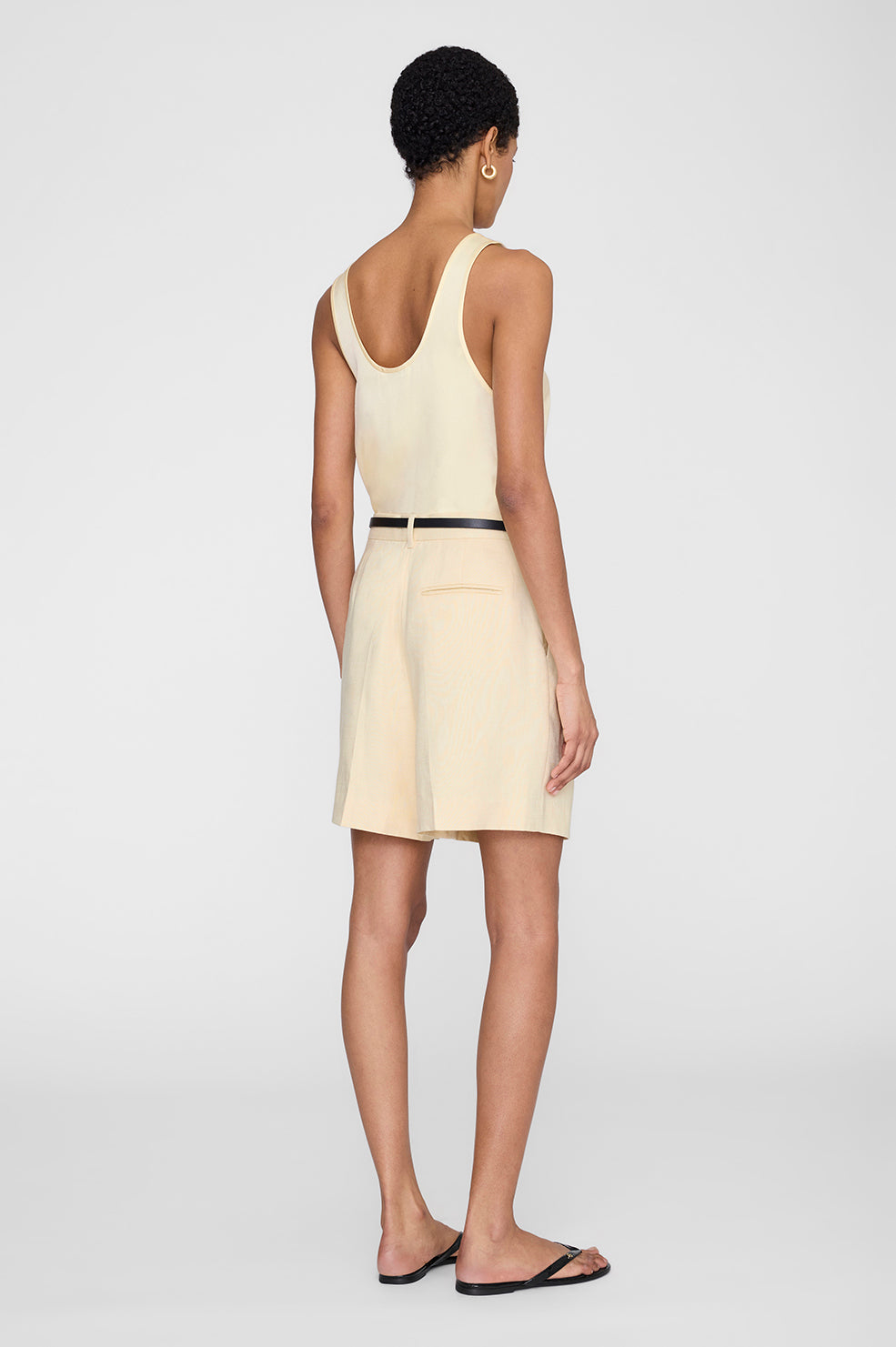 ANINE BING Lea Top - Butter Yellow - on model back