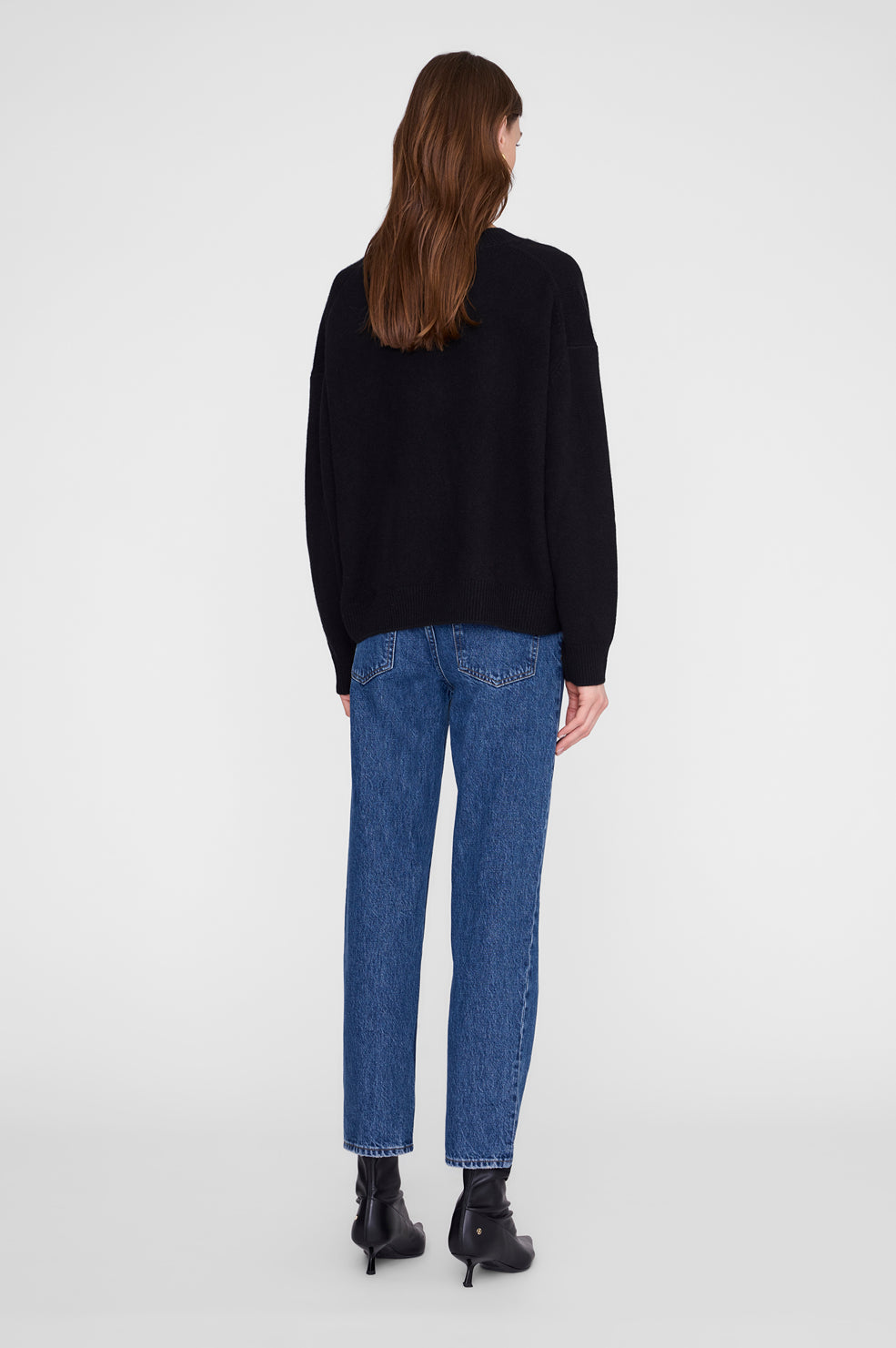 ANINE BING Lee Sweater - Black - on model back