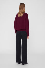ANINE BING Lee Sweater - Burgundy - on model back
