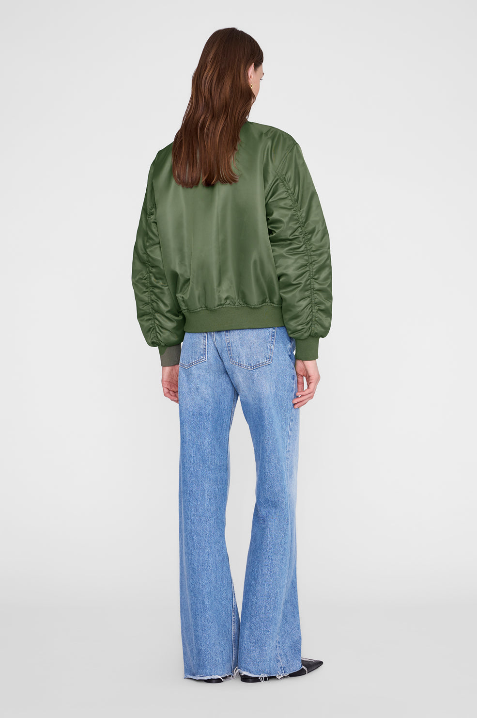 ANINE BING Leon Bomber - Army Green - on model back 