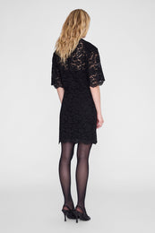 ANINE BING Leonor Dress - Black Lace - on model back