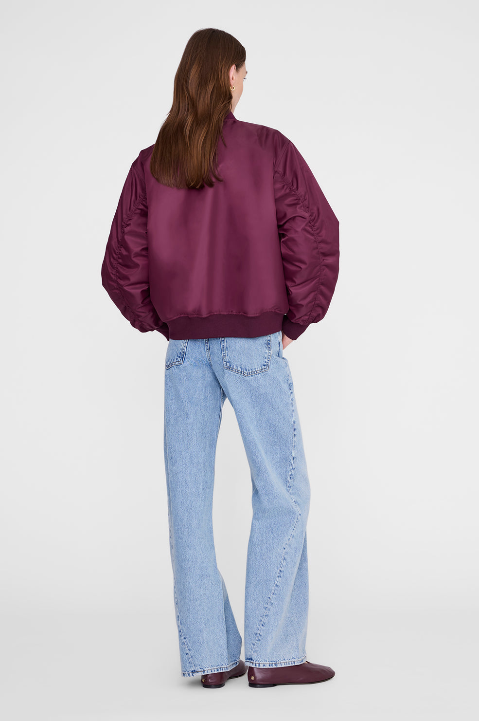 ANINE BING Leon Bomber - Fig - on model back