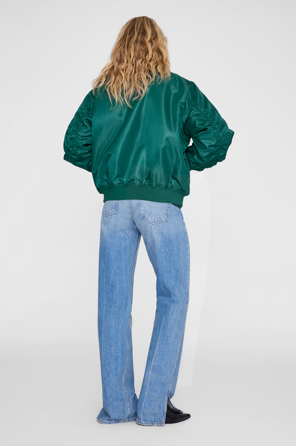 ANINE BING Leon Bomber - Deep Emerald - on model back