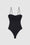 ANINE BING Lera Bodysuit - Black - Front View