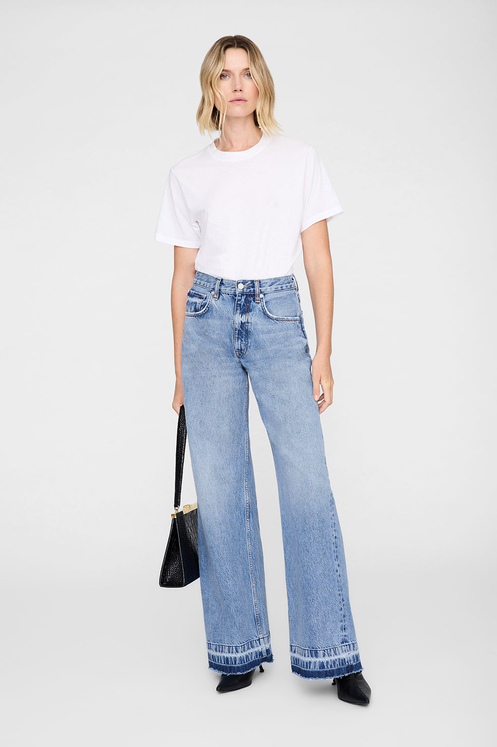 ANINE BING Lewis Jean - Caspian Blue - on model front