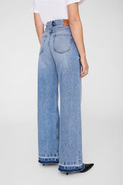 ANINE BING Lewis Jean - Caspian Blue - on model back detail view