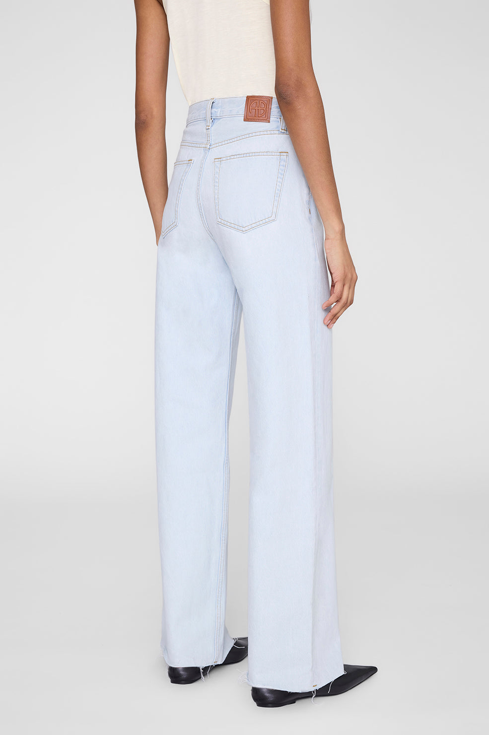 ANINE BING Lewis Jean - Lucid Blue - on model back detail