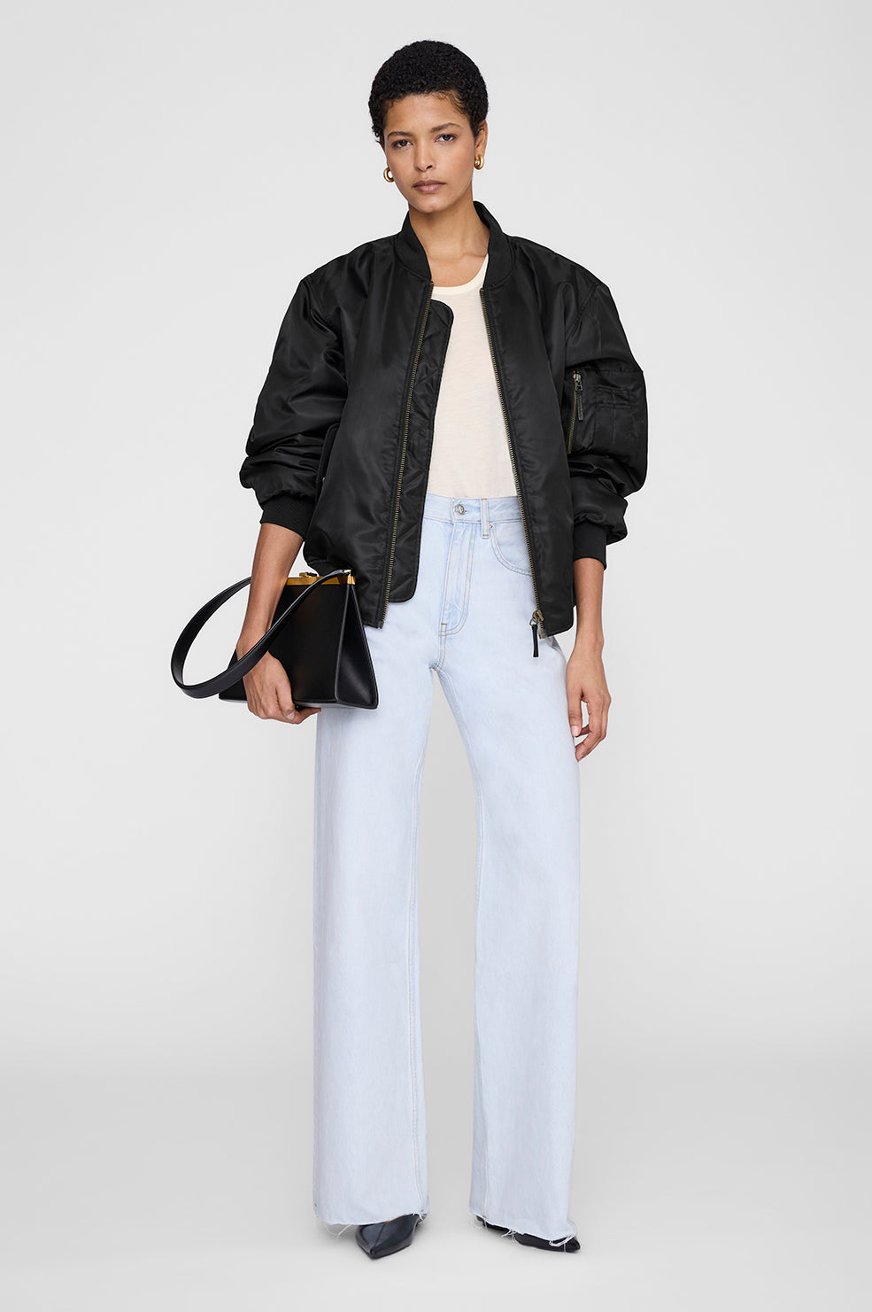 ANINE BING Lewis Jean - Lucid Blue - on model front second image