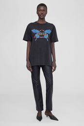 ANINE BING Lili Tee Butterfly - Washed Black - On Model Front