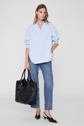 ANINE BING Lili Tote Braided Leather - Black - on model front 