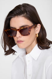 ANINE BING Lille Sunglasses - Tortoise - on model front view