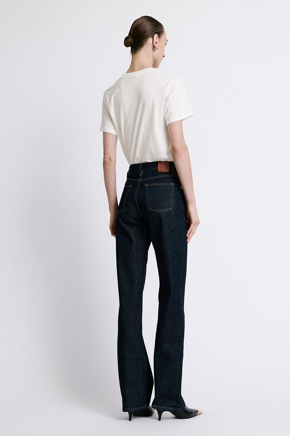 ANINE BING Lilou Tee - Ecru - on model back view