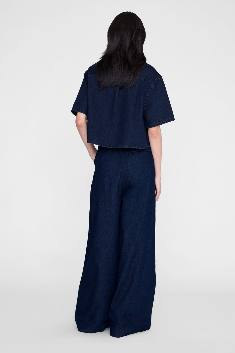 ANINE BING Lincoln Shirt - Ink Blue - on model back