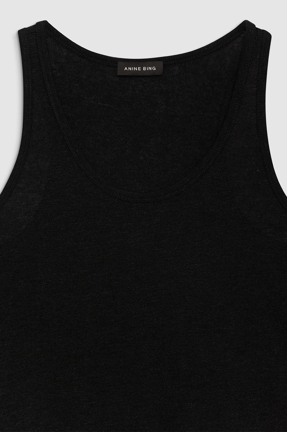 ANINE BING Lori Tank - Heathered Black - Detail View