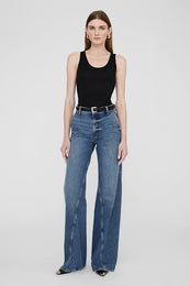 ANINE BING Lori Tank - Heathered Black - On Model Front