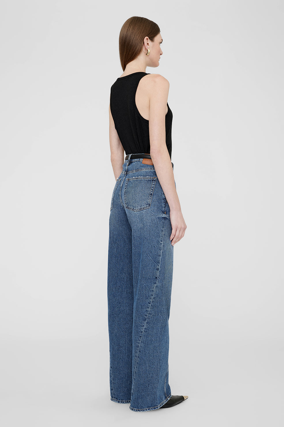 ANINE BING Lori Tank - Heathered Black - On Model Back