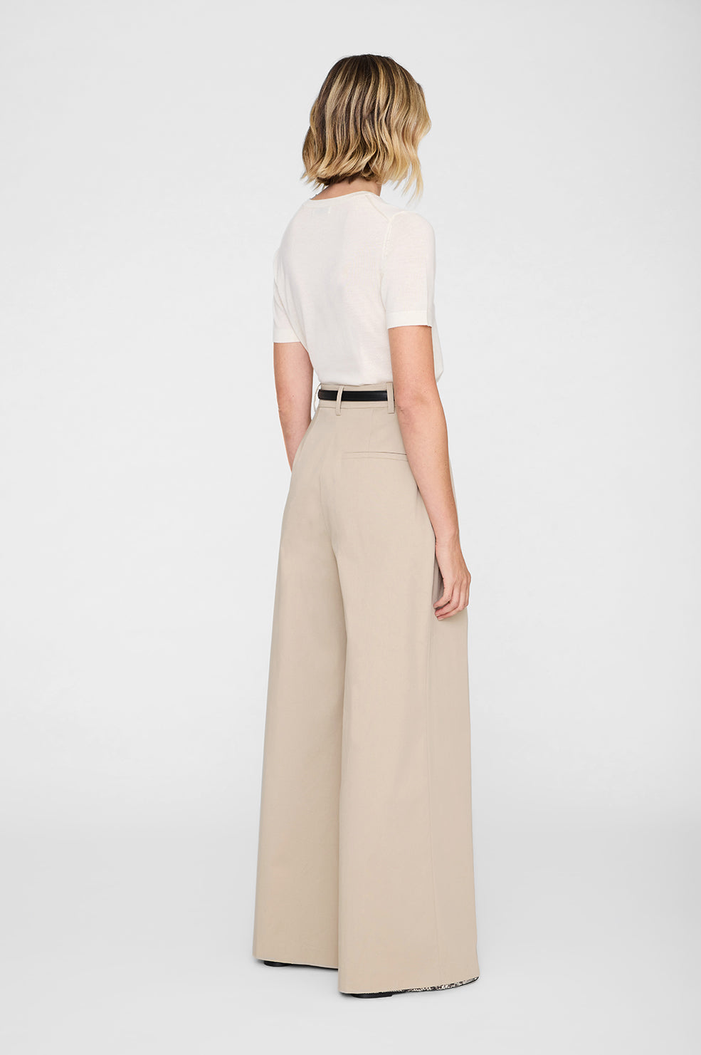 ANINE BING Lou Trouser - Beige - on model back