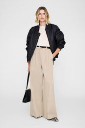 ANINE BING Lou Trouser - Beige - on model front second image