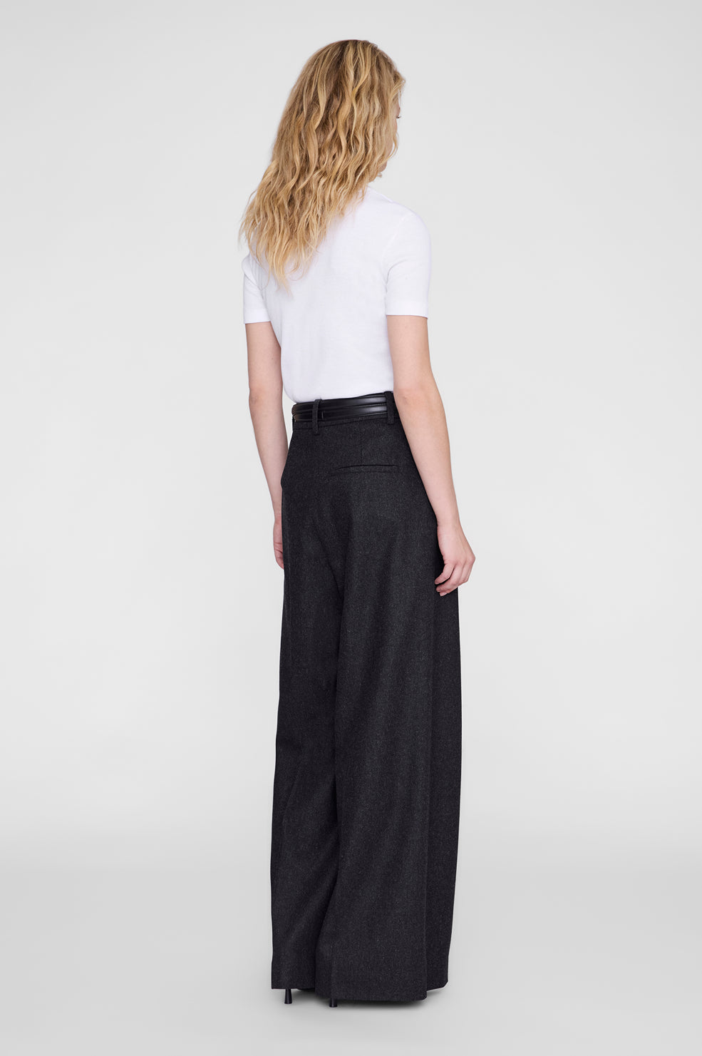 ANINE BING Lou Trouser - Dark Grey - on model back